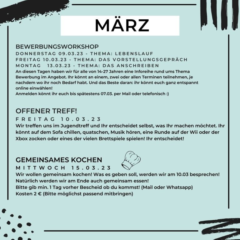 Programm Jugendtreff März April 3