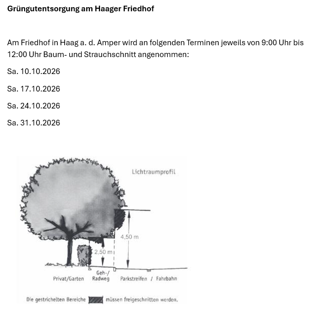 Grüngutentsorgung am Haager Friedhof Herbst 2026